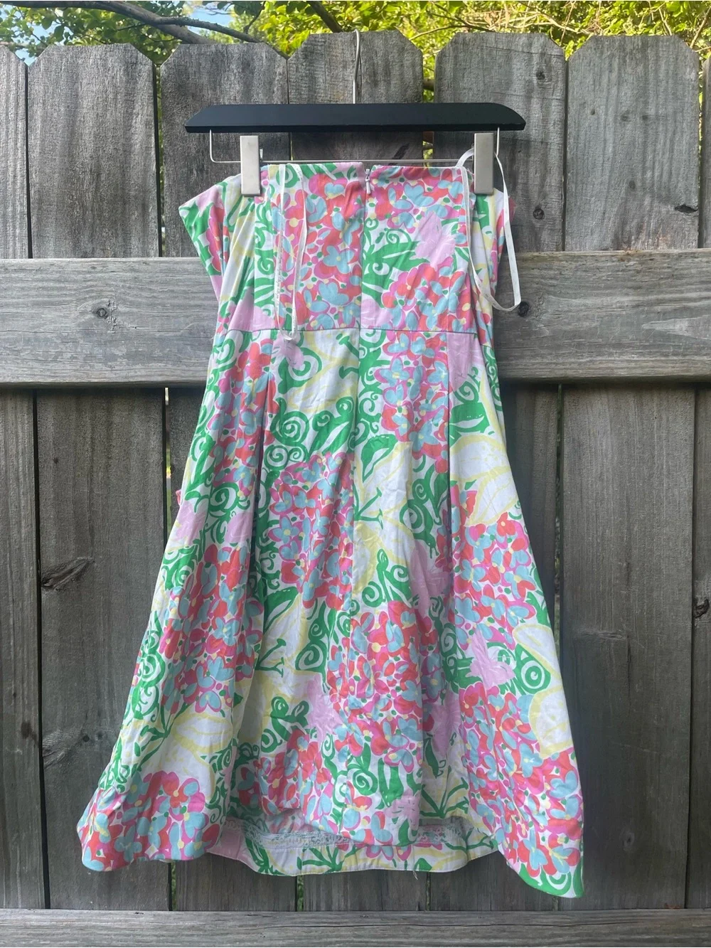 Lilly Pulitzer Strapless Floral Sundress in Pink, Green & White Sz 6 Tailored - Picture 5 of 8